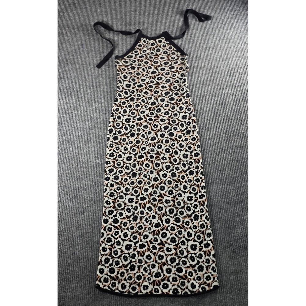 Diane von Furstenberg for Target Floral Halter Knit Midi Dress Black White XXS